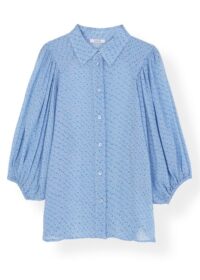 PRINTED GEORGETTE F3982 SKJORTE BLÅ GANNI